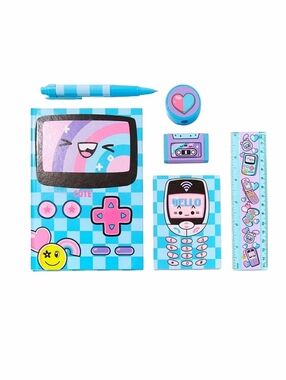 Claire's Gamer Girl's Stationary Set! 💙🩵🩷💜 Video Game Themed Note Pad Set!